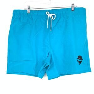 Culprit Swimwear Men's XXL Solid Blue Swim Short Bottoms NEW